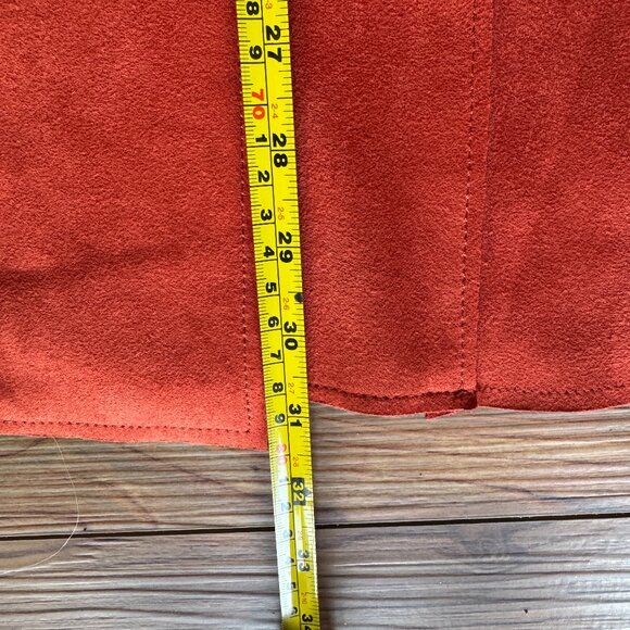 Premise faux suede open jacket in rust orange color. Size M - Picture 12 of 12